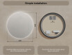 Round illuminated bathroom mirror 60 cm with neutral light color 4500K #6
