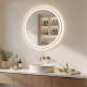 Round LED-backlit mirror - 60/80 cm in a silver aluminum frame #1