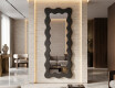 Decorative wavy mirror with a lacquered FLOW MDF frame
