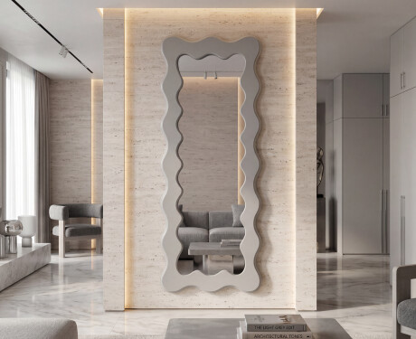 Decorative wavy mirror with a lacquered FLOW MDF frame #6
