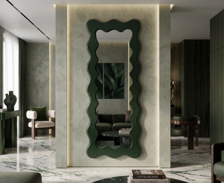 Decorative wavy mirror with a lacquered FLOW MDF frame #9