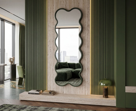 Slim wavy mirror in a lacquered VIPER MDF frame