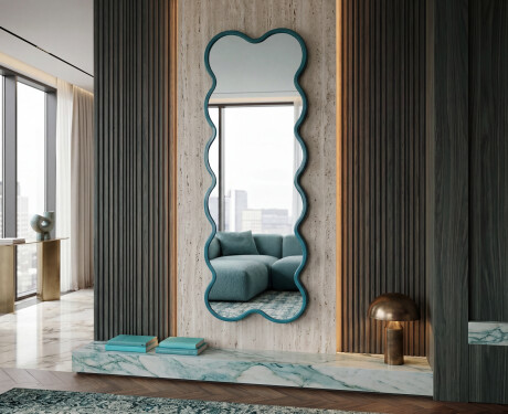 Slim wavy mirror in a lacquered VIPER MDF frame #6