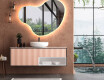 Wall asymmetrical mirror with lights LED N221 #1