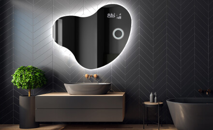Wall asymmetrical mirror with lights LED N221
