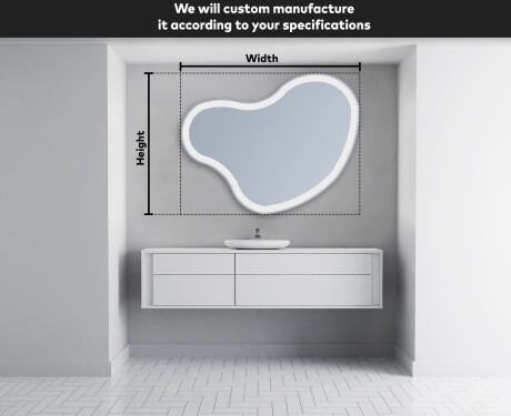 Irregular Mirror LED Lighted decorative design N222 #3