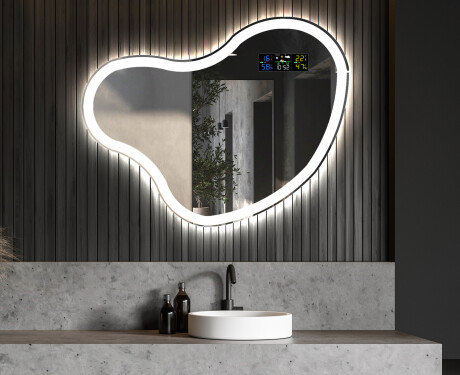 Wall asymmetrical mirror with lights LED N222 #5