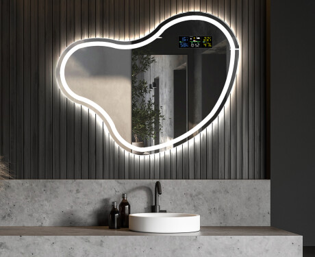 Wall asymmetrical mirror with lights LED N223 #5