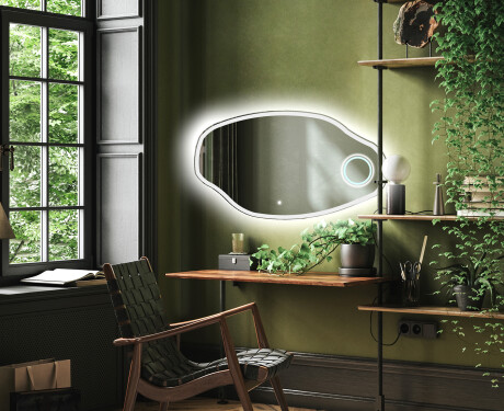 Wall asymmetrical mirror with lights LED O222 #3
