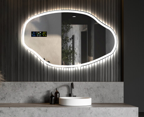 Wall asymmetrical mirror with lights LED O222 #5