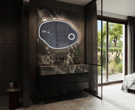 Wall asymmetrical mirror with lights LED O223 #7