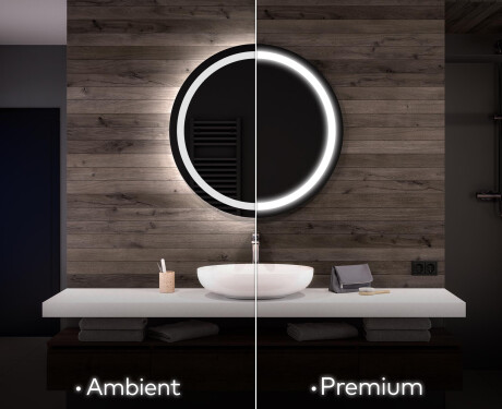 Round Backlit LED Bathroom Mirror L33 #1
