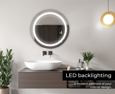 Round Backlit LED Bathroom Mirror L33 #5