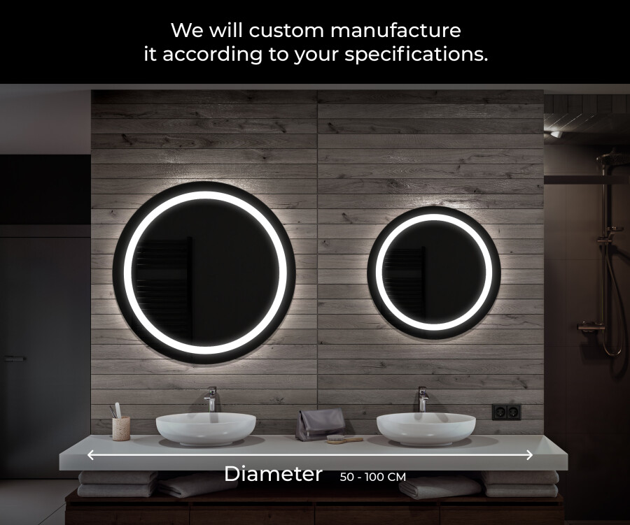 Artforma - Round Backlit LED Bathroom Mirror L33