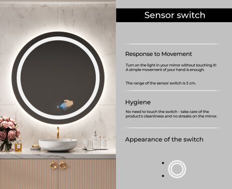 Round Backlit LED Bathroom Mirror L33 #6
