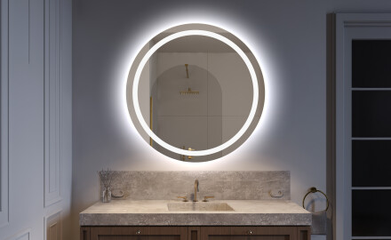 Round Backlit LED Bathroom Mirror L33