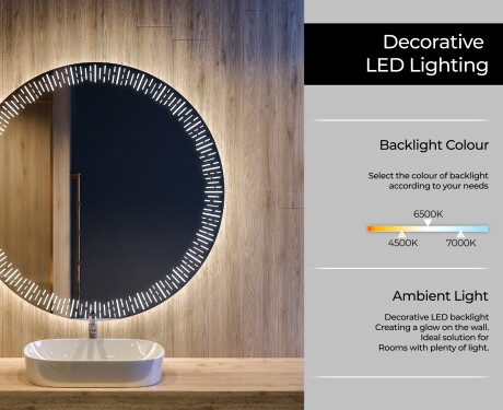 Round Backlit LED Bathroom Mirror L35 #4