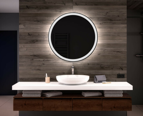Round Backlit LED Bathroom Mirror L76