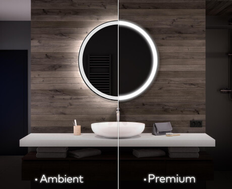 Round Backlit LED Bathroom Mirror L76 #1