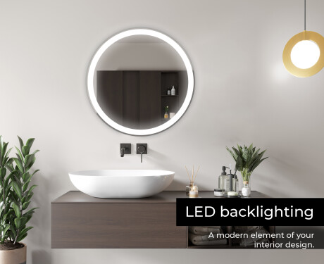 Round Backlit LED Bathroom Mirror L76 #5