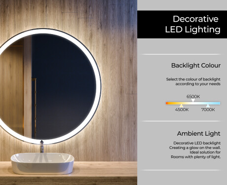 Round Backlit LED Bathroom Mirror L76 #4