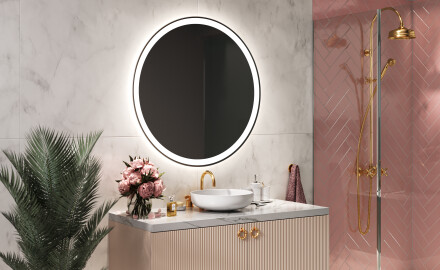 Artforma - Half Circle Mirror LED lighted wall mirror Q222