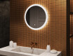 Round bathroom mirror with LED light  with Dual color, Touch Switch