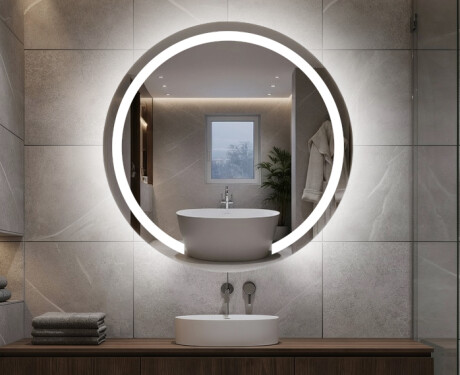 Round Backlit LED Bathroom Mirror L96