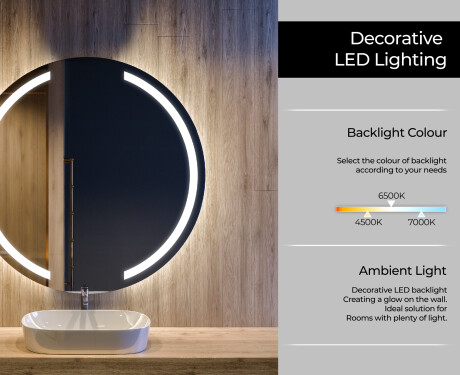 Round Backlit LED Bathroom Mirror L97 #4