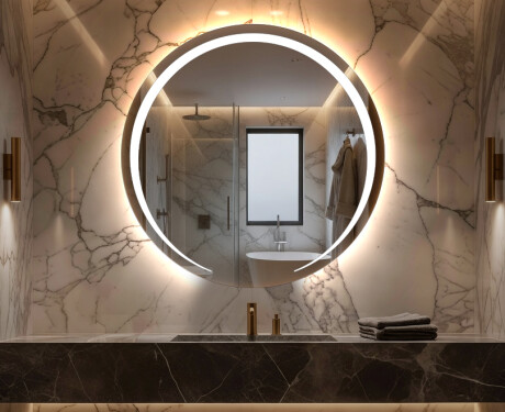 Round Backlit LED Bathroom Mirror L98