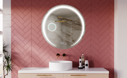Round Backlit LED Bathroom Mirror L98