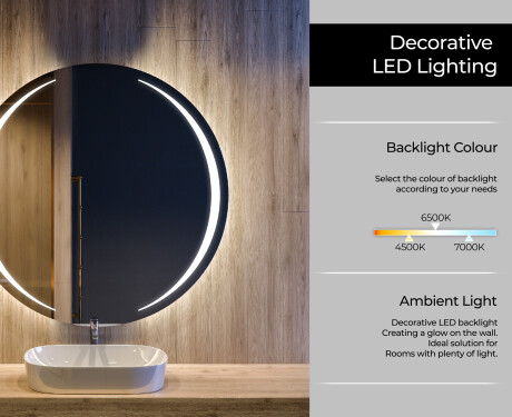 Round Backlit LED Bathroom Mirror L99 #4