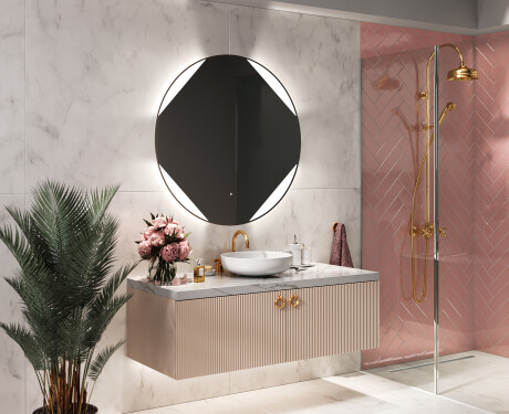 Round Backlit LED Bathroom Mirror L114 #10