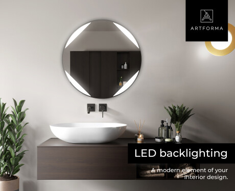 Round Backlit LED Bathroom Mirror L114 #5