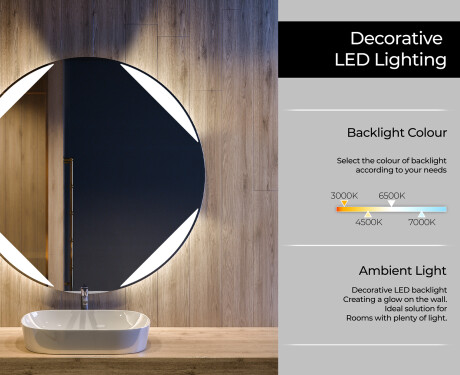 Round Backlit LED Bathroom Mirror L114 #4