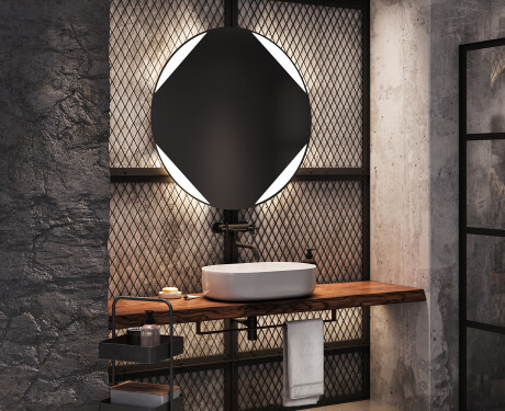 Round Backlit LED Bathroom Mirror L114 #9