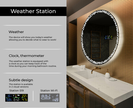 Round Backlit LED Bathroom Mirror L115 #2