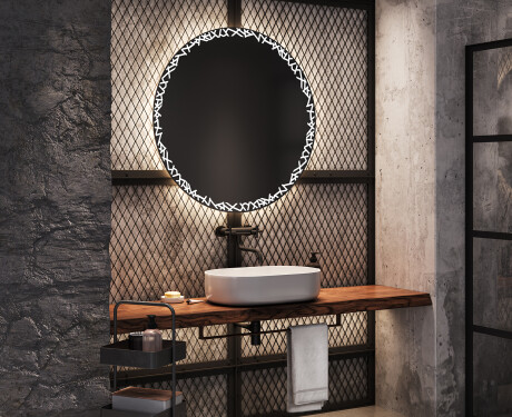 Round Backlit LED Bathroom Mirror L115 #9