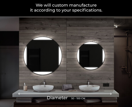 Round Backlit LED Bathroom Mirror L116 #6