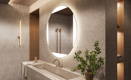 Round Backlit LED Bathroom Mirror L116