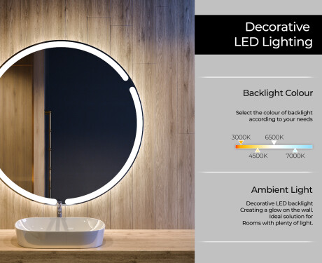 Round Backlit LED Bathroom Mirror L119 #4
