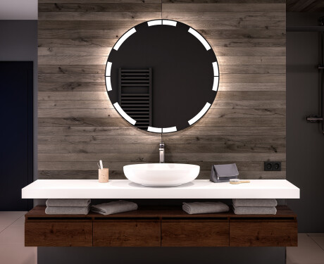 Round Backlit LED Bathroom Mirror L120