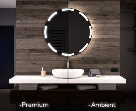 Round Backlit LED Bathroom Mirror L120