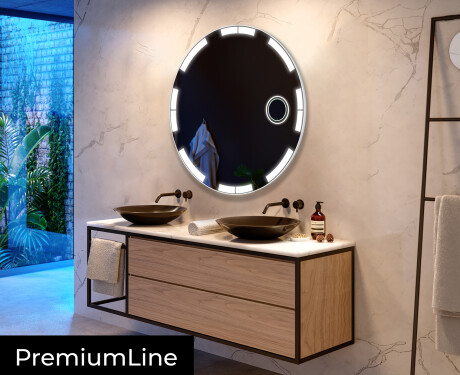 Round Backlit LED Bathroom Mirror L120 #4