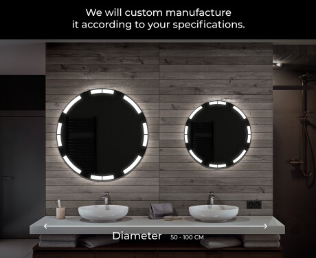Round Backlit LED Bathroom Mirror L120 #6