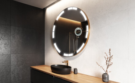 Round Backlit LED Bathroom Mirror L120
