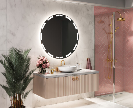 Round Backlit LED Bathroom Mirror L121 #10