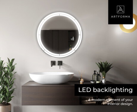 Round Backlit LED Bathroom Mirror L122 #5