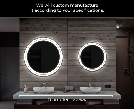 Round Backlit LED Bathroom Mirror L122 #6