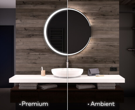 Round Backlit LED Bathroom Mirror L123 #1